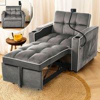 Matteo 3-in-1 Expandable Single Sofa Bed for Small Spaces in Dark Grey