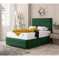 Bed Choices Valencia Upholstered Divan Bed With 4 drawers, Mattress & 26 Headboard in Emerald | Size: Small Double
