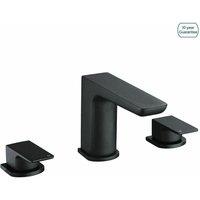 Nes Home Designer Matt Black Bath Filler Taps Basin Mixer 4 Tap Hole Deck Mounted