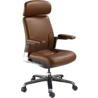 Angel Cerda Leatherette Swivel Office Chair in Brown