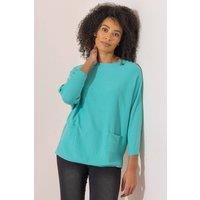 Klass. Women's Batwing Jumper in Aqua | Size: Medium