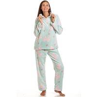 Camille Women's Heart & Bow Embossed Pyjama Set in Mint | Size: 10-12