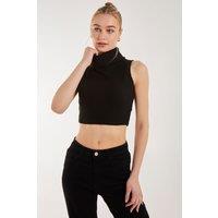 Pink Vanilla Women's Brushed Racer Rib Vest in Black | Size: Large