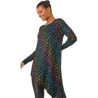 Roman Women's Asymmetric Foil Print Tunic Jumper | Size: 20