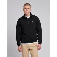 U.S. POLO ASSN. Men's 1/4 Zip Sweatshirt in Black | Size: Small