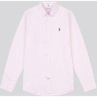 U.S. POLO ASSN. Men's Oxford Stripe Shirt in Pale Pink | Size: Medium