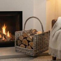 Garden Greatness Greywash Willow Log Basket Storage