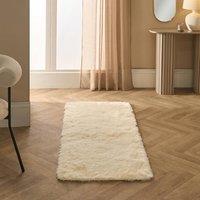 OHS Soft Fluffy Runner Rug Anti-Slip Floor Mat in Cream | Size: 60 cm x 150 cm