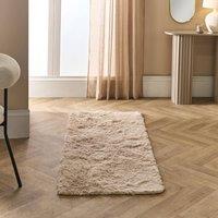OHS Soft Fluffy Runner Rug Anti-Slip Floor Mat in Stone | Size: 60 cm x 150 cm