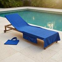 OHS Beach Towel Bag Microfibre Quick Dry Absorbent Bath Large Travel Spa in Cobalt