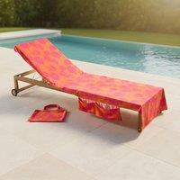 OHS Palm Tree Beach Towel with Bag Quick Dry Absorbent Travel Spa in Orange