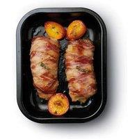 MasterClass Professional Vitreous Enamel Roasting Pan 27x21x4cm, Sleeved in Black | Size: 27 x 21 x 4 cm