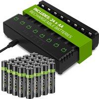 Venom Rechargeable Battery Charging Dock plus 24 x AA 2100mAh Batteries in Black | Size: 25 Pack
