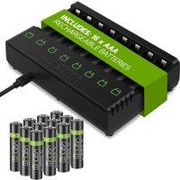 Venom Rechargeable Battery Charging Dock plus 16 x AAA 800mAh Batteries in Black | Size: 17 Pack