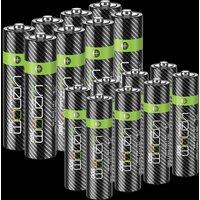 Venom Rechargeable AA / AAA Batteries - High Capacity (Includes 8 x AA plus 8 x AAA) in Black | Size: 17 Pack