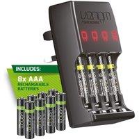 Venom Pro Charge Plug In Wall Charger plus 8 x AAA Rechargeable Batteries in Black | Size: 9 Pack