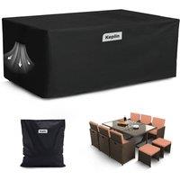 Keplin Waterproof Outdoor Furniture Cover - 600D Oxford Fabric (180x120x74cm) in Black | Size: 180 x 120 x 74 cm