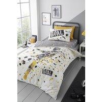 Bedlam 'Goal' Reversible Duvet Cover Set in Gold | Size: Double