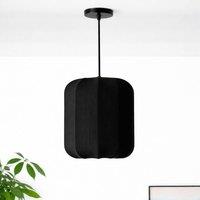CGC Lighting Lila Black Cylinder Ribbed Stretch Cotton Fabric Lampshade