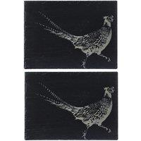 Selbrae House 2 Slate Place Mats - Pheasant in Dark Grey | Size: 2 Pack
