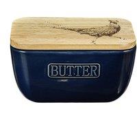 Selbrae House Blue Butter Dish - Pheasant in Dark Blue | Size: 140 cm x 90 cm