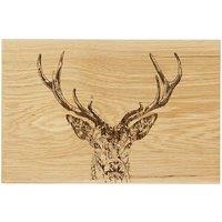 Selbrae House Oak Serving Board - 30cm - Stag Prince in Light Brown
