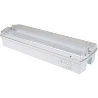 ENER-J 3W LED Emergency Bulkhead IP65 in White | Size: 25 cm diameter x 19 cm high