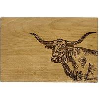 Selbrae House Oak Serving Board - 30cm - Texas Longhorn in Light Brown