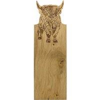 Selbrae House Framed Oak Serving Board - Medium - Highland Cow in Light Brown