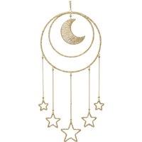 The Christmas Gift Co. Hanging Glass Beaded Moon & Stars in Gold