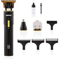 Geepas Cordless Hair Clipper for Precise Haircuts with LED Display in Black