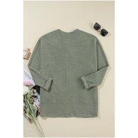 Everyday The Label Women's Laurel Green Waffle Knit Open Front Cardigan in Pale Green | Size: Small