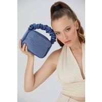 Belissh Women's Diamente Evening Bag With Detachable Crossbody Strap in Blue