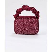 Belissh Women's Diamente Evening Bag With Detachable Crossbody Strap in Burgundy