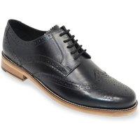 Pegasus Men's Wide Fit Leather Brogue Shoe in Black | Size: 10