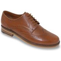 Pegasus Men's Wide Fit Leather Brogue Shoe in Tan | Size: 11