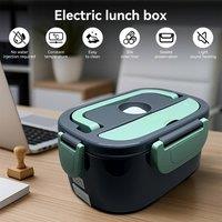 Dragodirect Electric Heated Lunch Box 1.5L Stainless Steel Inner Food Warmer in Dark Grey