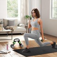 SPORTNOW Dumbbells Set with Storage Rack, 2 x 1kg, 2 x 3kg, 2 x 5kg, Green