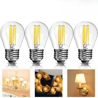 VOGREX 4 Pack Bulb Dimmable 4W LED Globe Filament Light Bulb in Clear