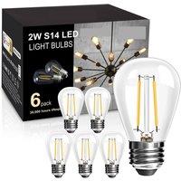 VOGREX 6 Pack Standard Base Bulbs for Festoon String Light Replace in Clear
