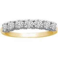 Jewelco London Women's 18ct 2 Colour Gold 0.75ct Diamond 7 Stone Eternity Ring 3mm | Size: J
