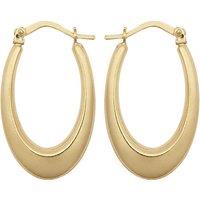 Jewelco London Women's 9ct Gold Elongated Crescent Liquid Drop Creole Earrings