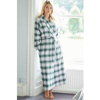 British Boxers Women's "Burnet Rose" Tartan Brushed Cotton Dressing Gown in Baby Pink | Size: XS