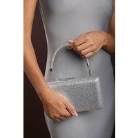 Where's That From Women's 'Veil' Embellished Hard Case Evening Clutch Bag in Silver