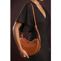 Where's That From Women's 'Envie' Crescent Faux Leather Shoulder Bag in Tan