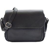 House of Leather Women's Womens Real Leather Cross Body Bag Flap Over Organiser Style HOL325 Navy in Black | Size: Large