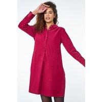 Roman Women's Corduroy Tunic Shirt Dress in Wine | Size: 16