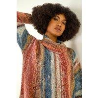 Roman Women's Boucle Stripe Cowl Neck Jumper in Amber | Size: 14