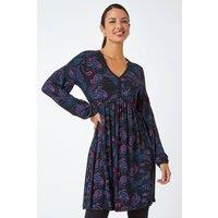 Roman Women's Paisley Print Stretch Jersey Dress in Black | Size: 14