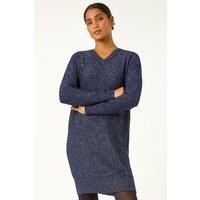 Roman Women's Sequin Detail Stretch Jumper Dress in Navy | Size: 20